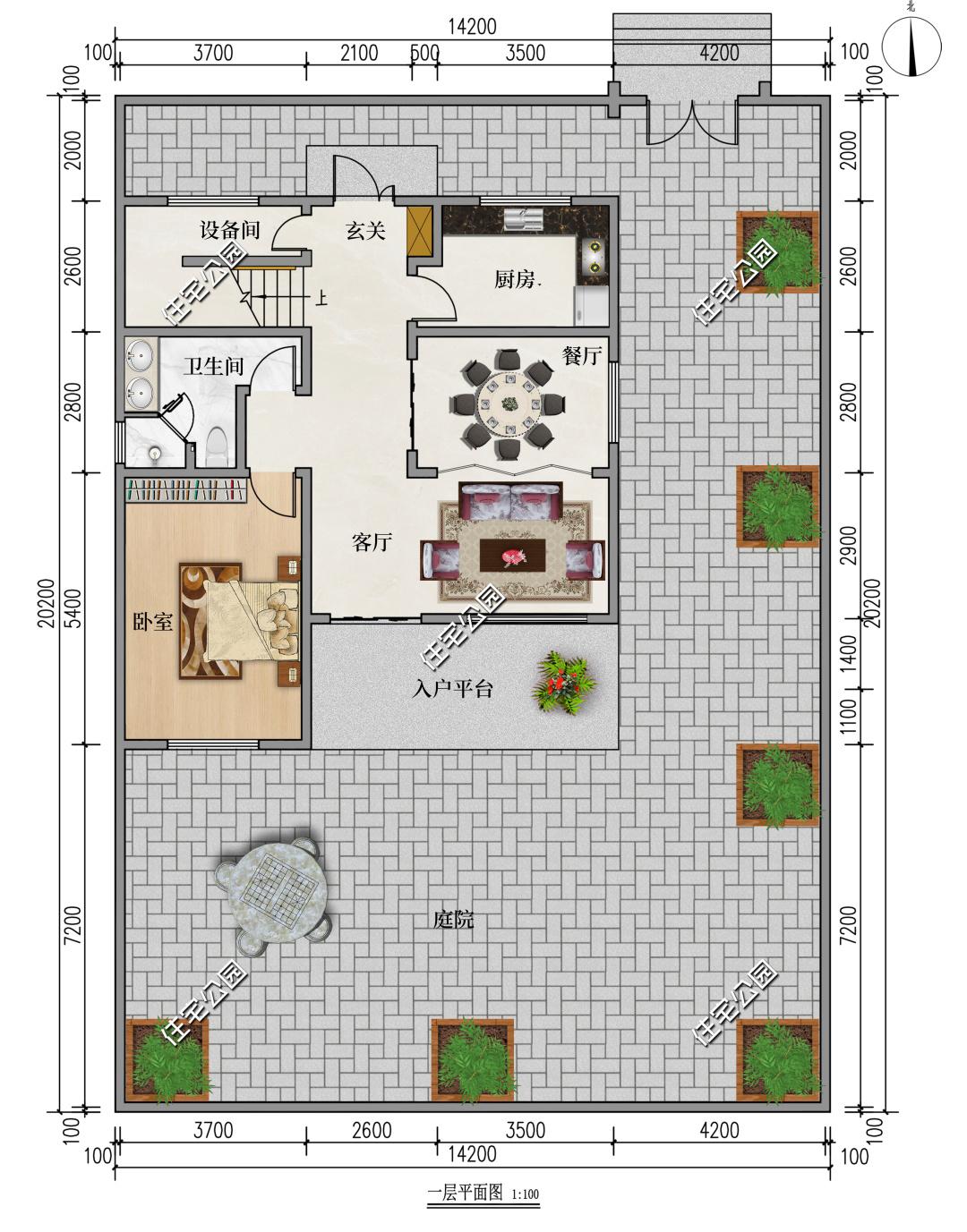 江南小院稀有图鉴能集齐吗（14×20米二层中式合院，不到江南也可欣赏江南庭院之美）-第6张图片-拓城游