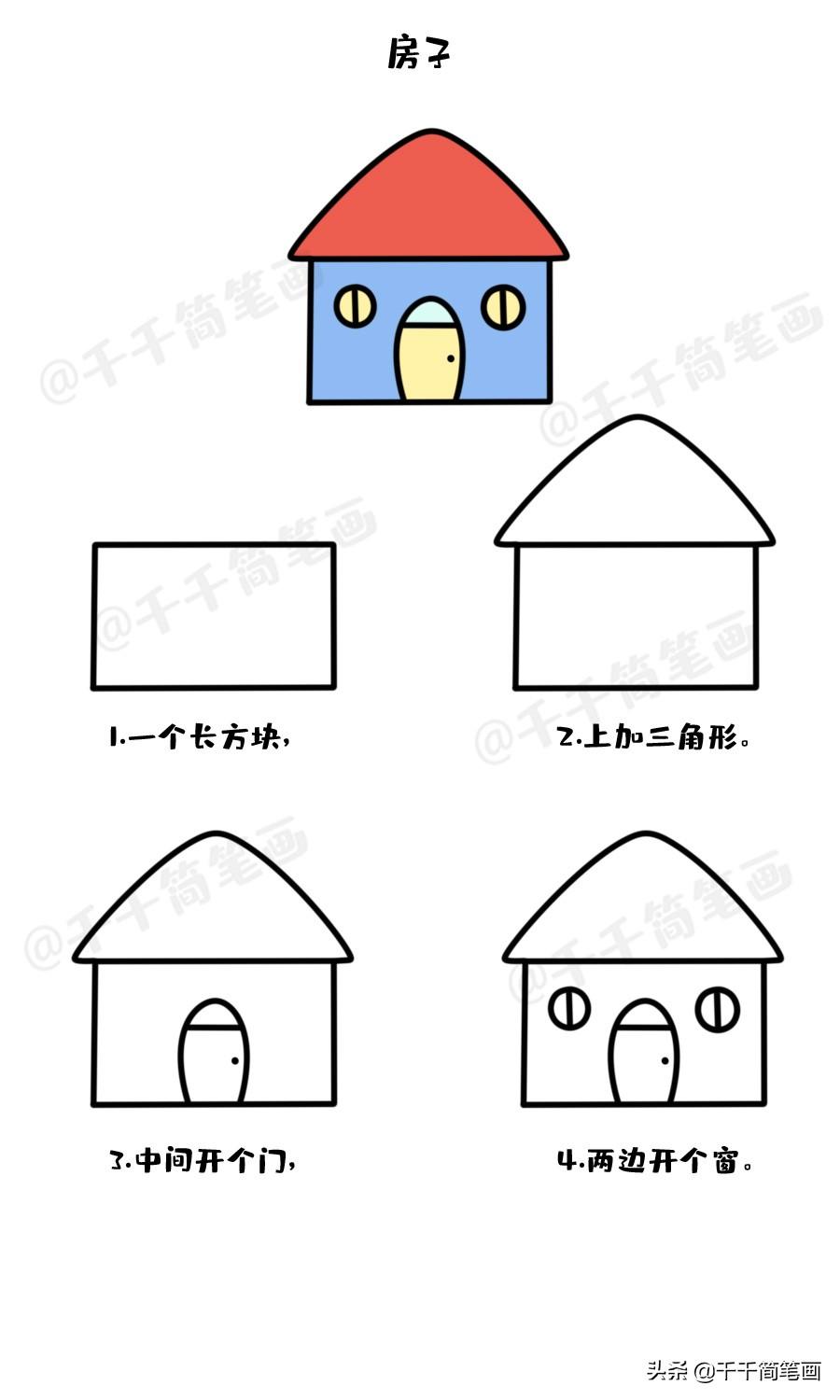 一起学画画游戏介绍（20个带儿歌的幼儿简笔画教程大全，再也不怕教孩子画画了，快收藏）-第6张图片-拓城游